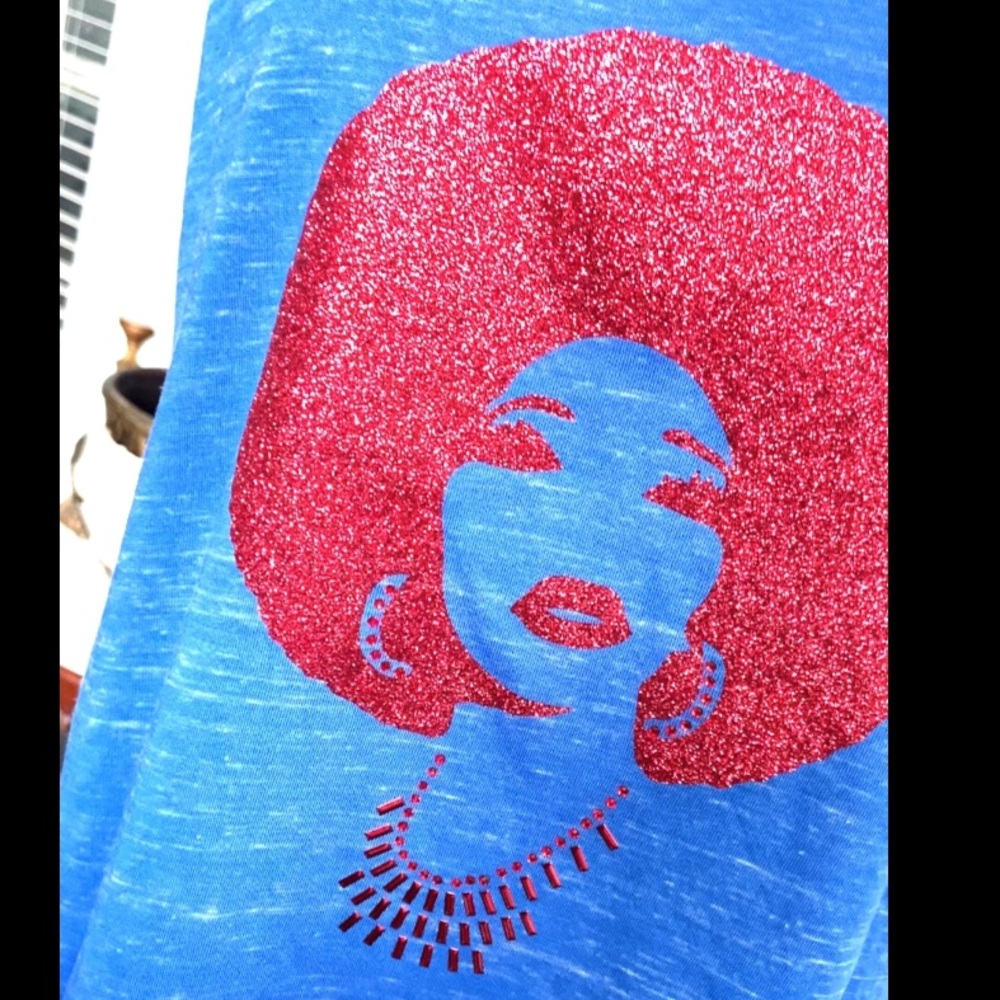 Red Afro racerback shirt.   Blue size 2xl